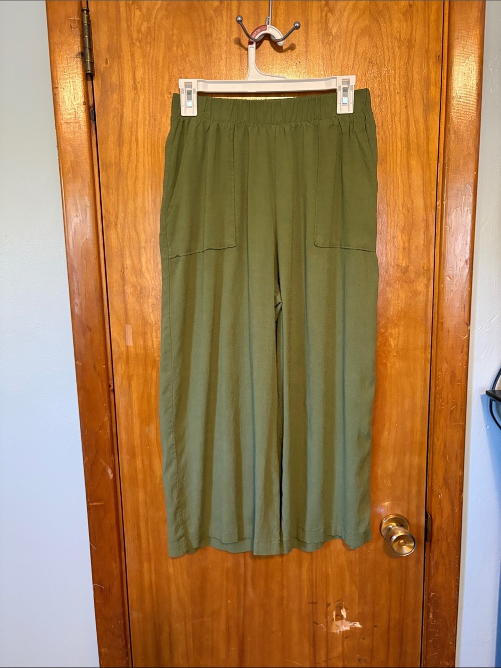 LuLaRoe Justine Olive Green Wide-Leg Pull-On Pants - Size S